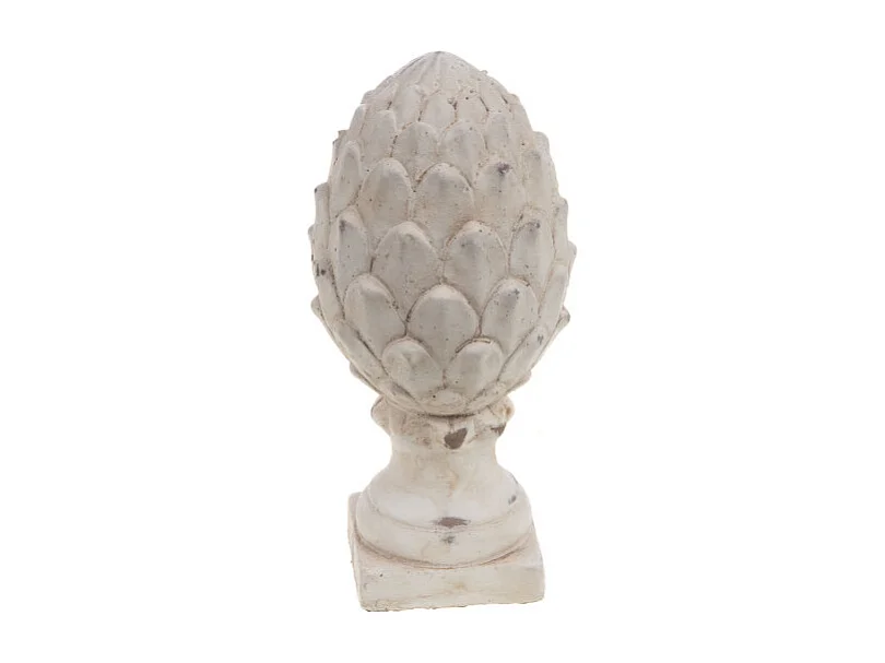 Pomme de pin blanche patine 19,5 cm