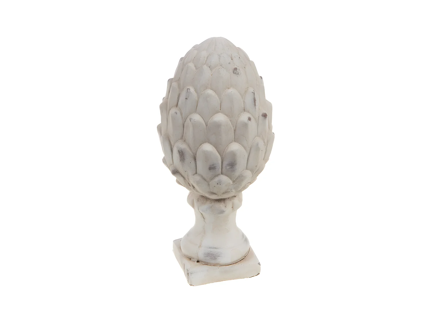 Pomme de pin blanche patine 29 cm