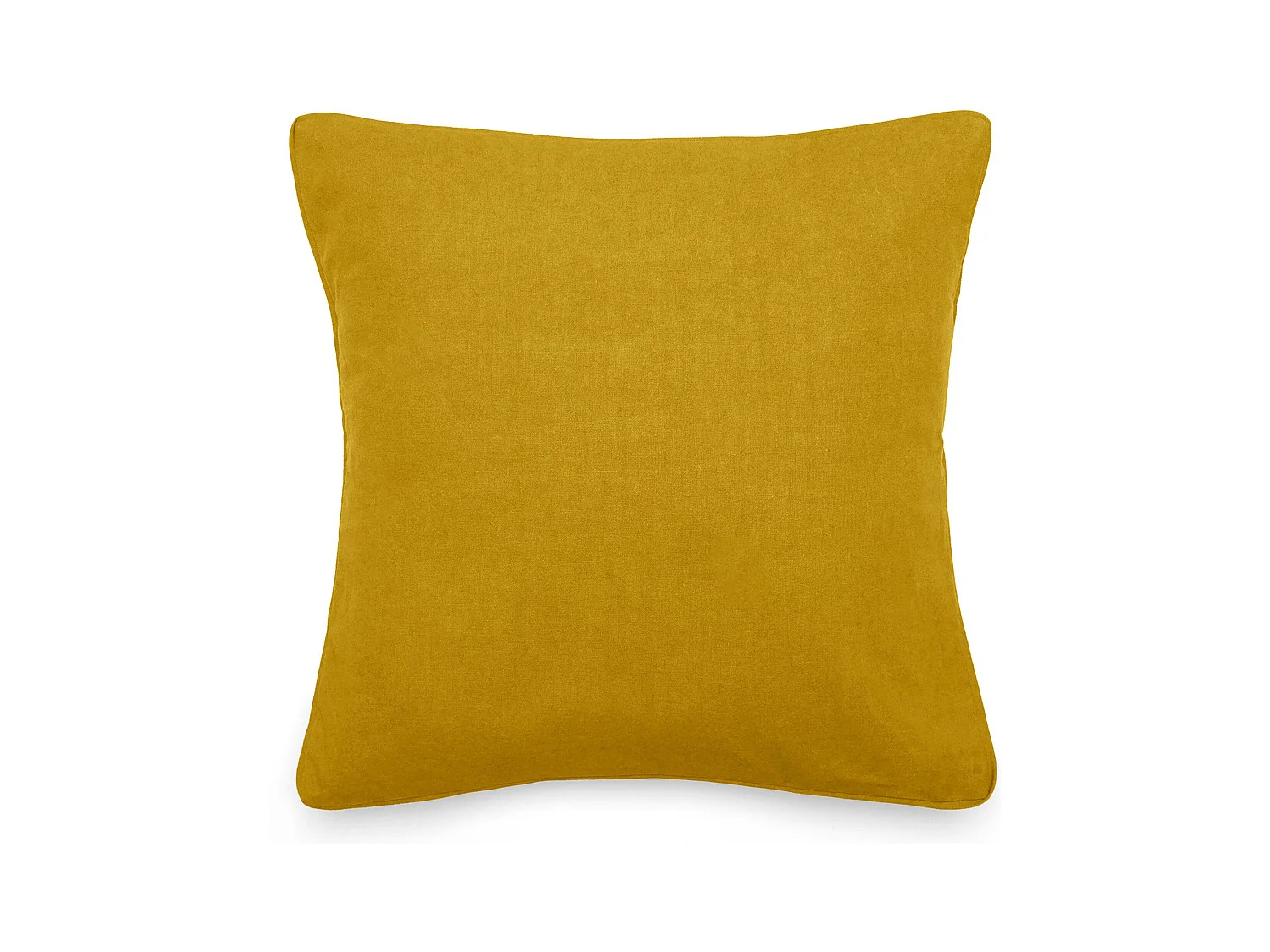 Housse de coussin 45x45 cm 50% lin et 50% coton collection OPERA DECO moutarde