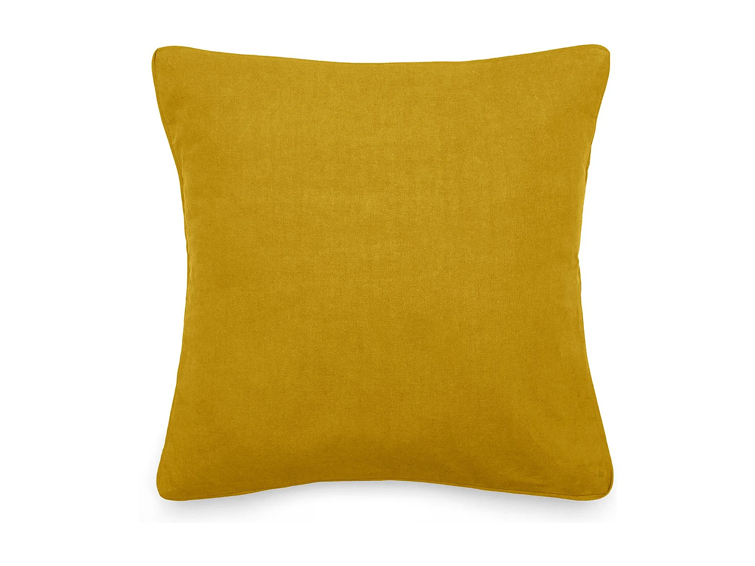 Housse de coussin 45x45 cm 50% lin et 50% coton collection OPERA DECO moutarde