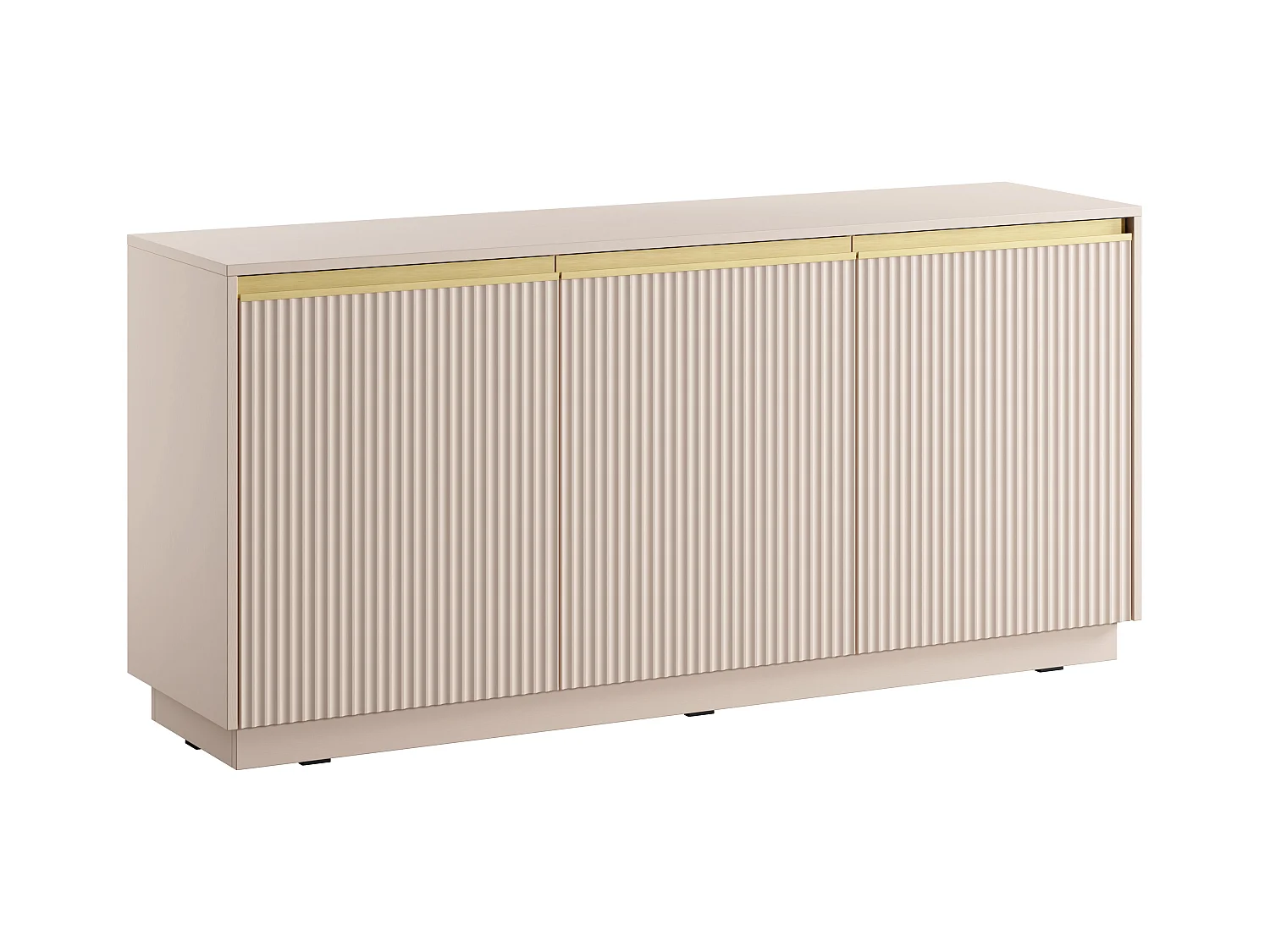 Komoda 3-drzwiowa z MDF - Beżowy i złoty - POSINIA marki Pascal Morabito