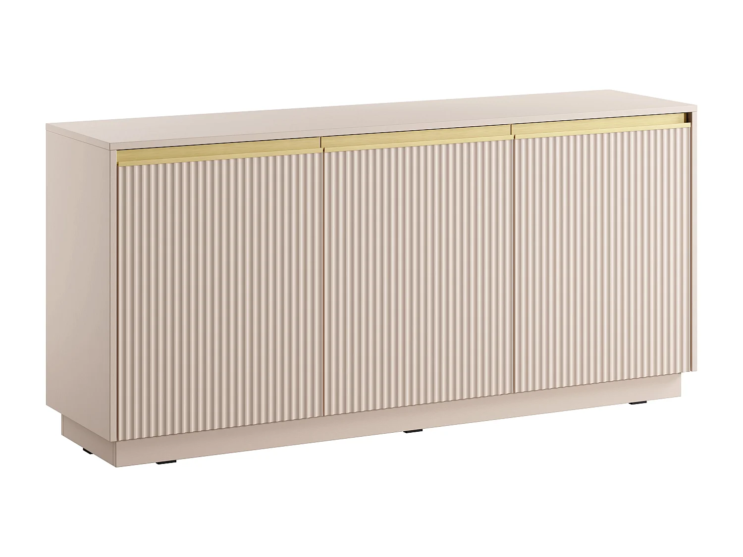 Buffetkast met 3 deurtjes van mdf - Beige en goudkleurig - POSINIA van Pascal MORABITO