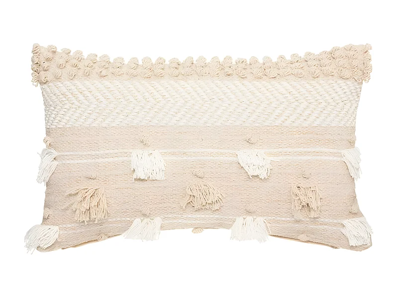 Cojín de poliéster beige 30x50x15cm