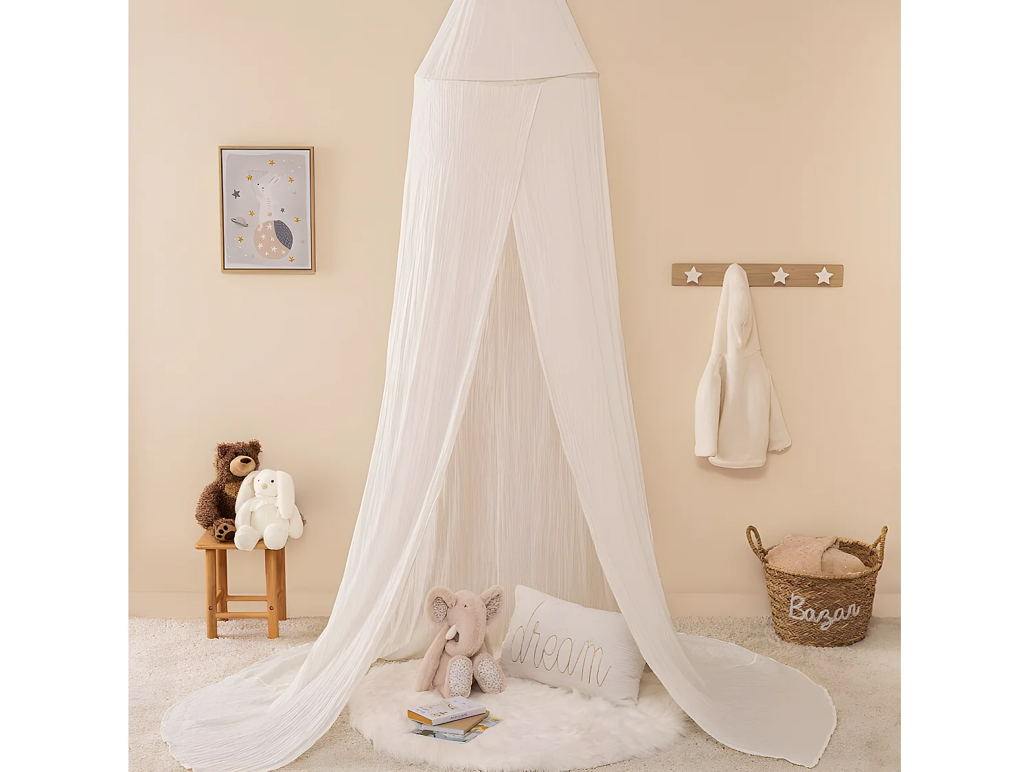 Cobertura da cama de algodão branco 350x250x50cm