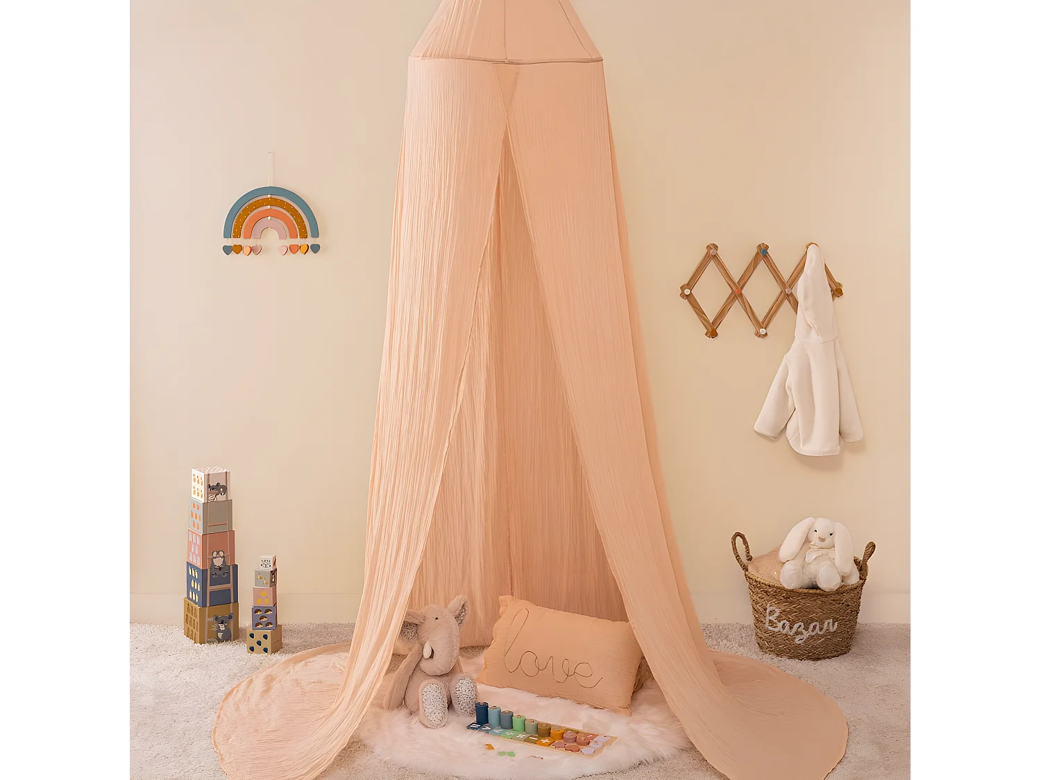 Betthimmel Baumwolle Lachs 350x250x50cm