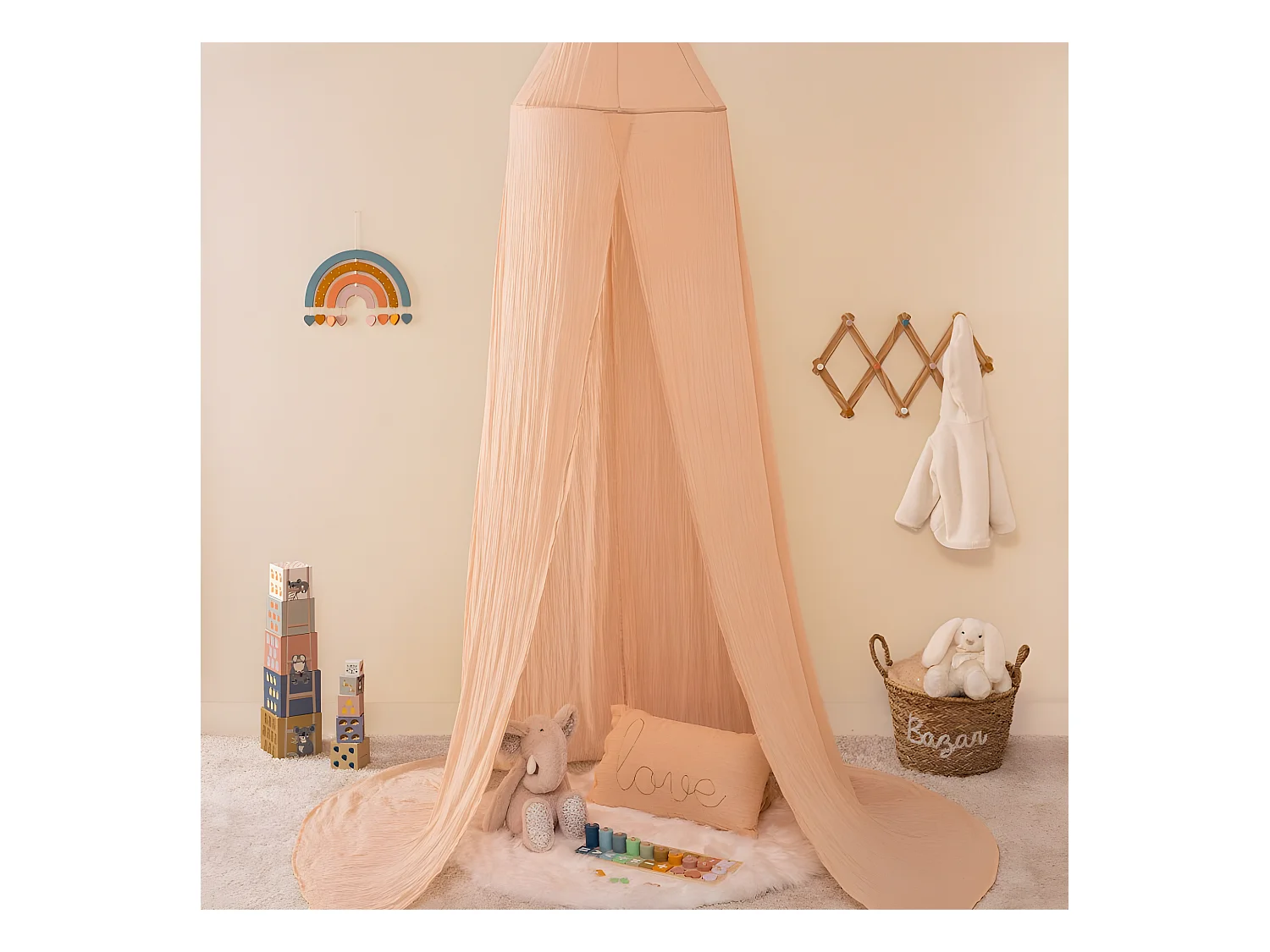 Dosel de algodón rosa 350x250x50cm