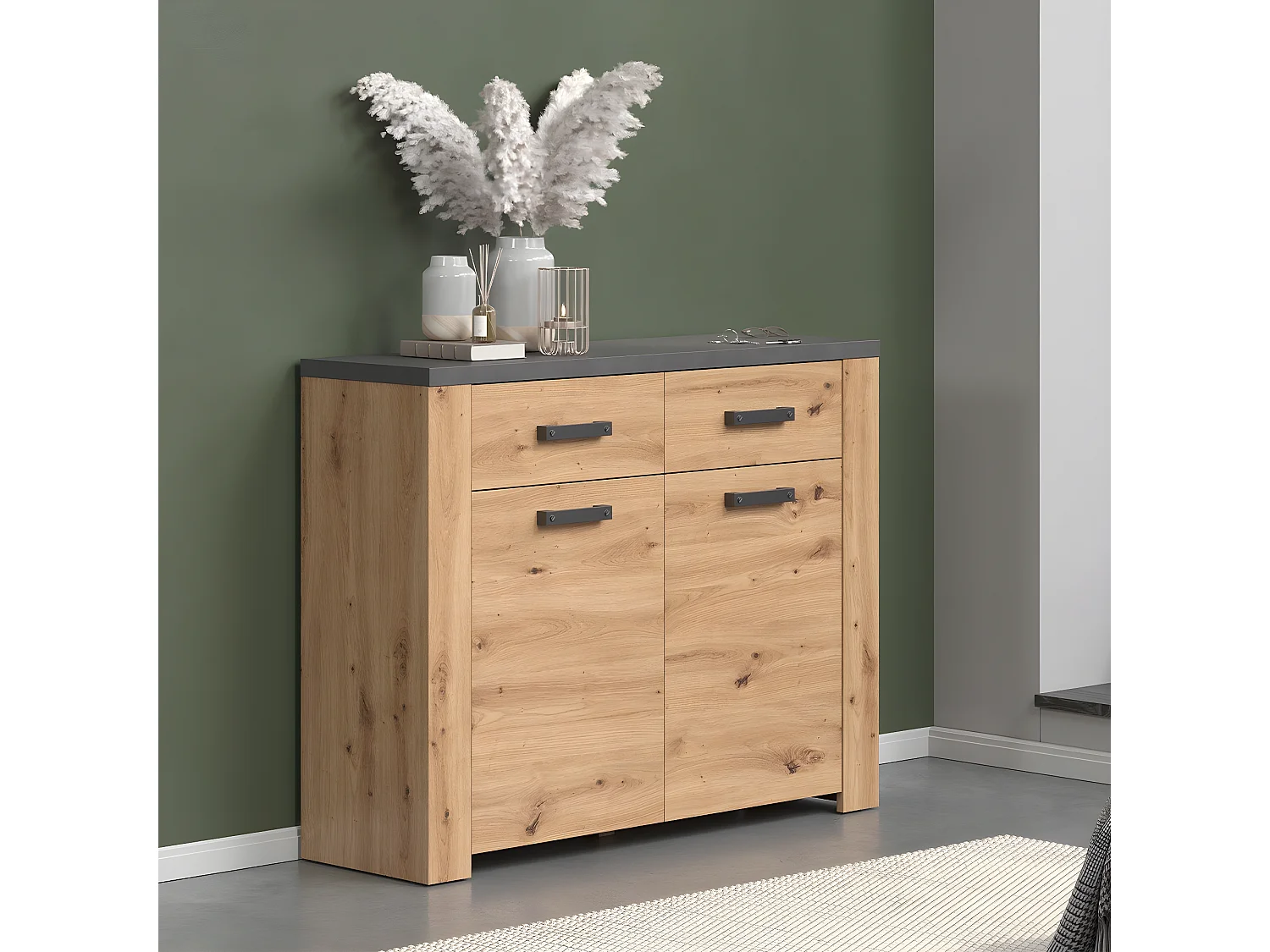 Petit Buffet avec 2 Portes et 2 Tiroirs L116 cm - Follow