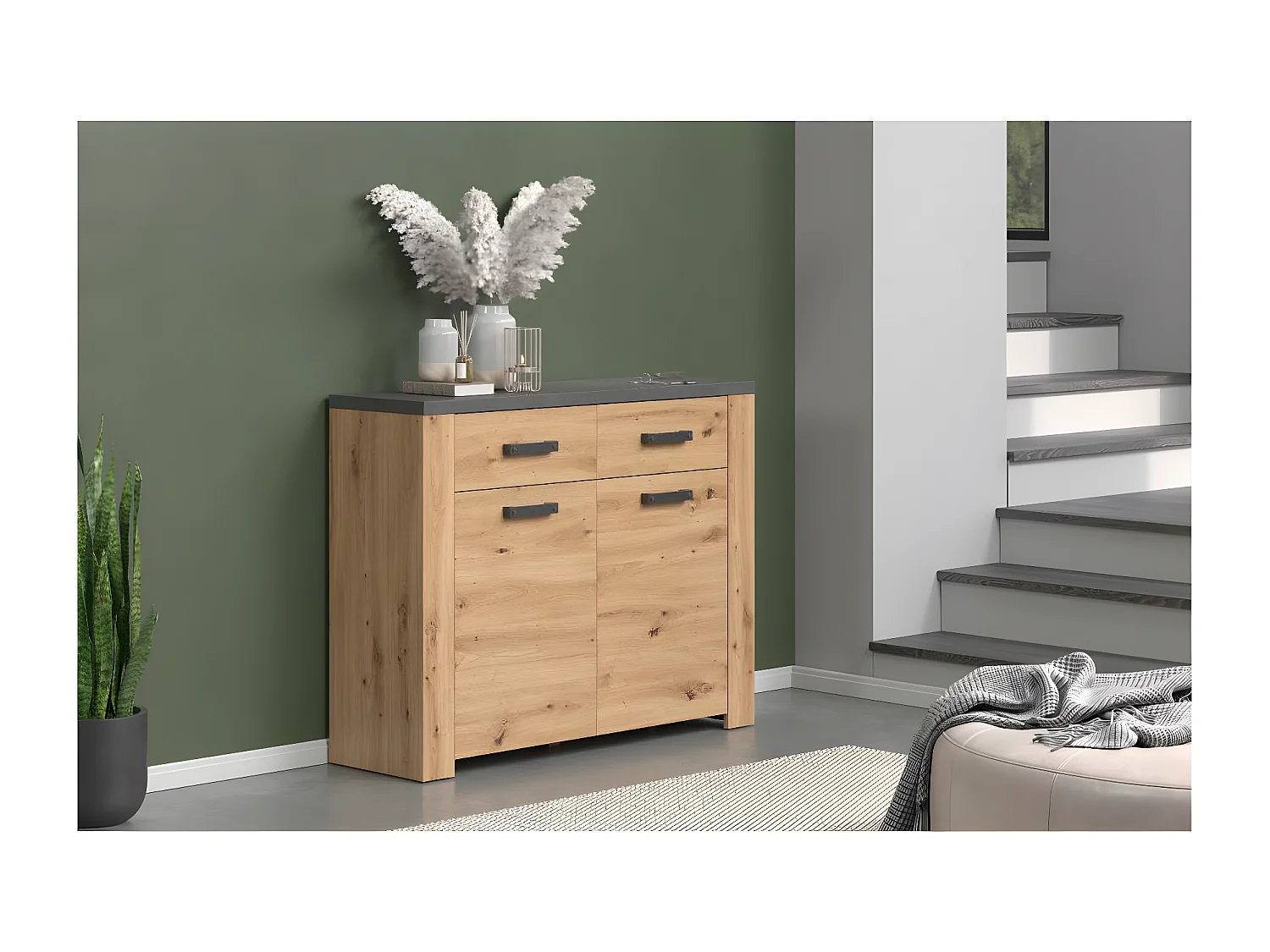 Petit Buffet avec 2 Portes et 2 Tiroirs L116 cm - Follow