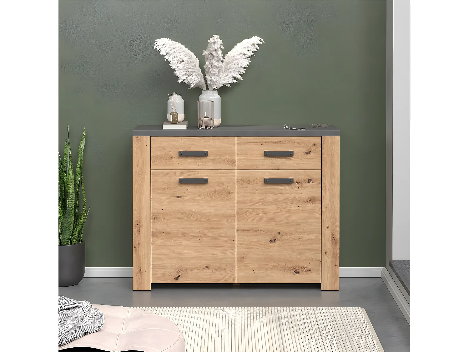 Petit Buffet avec 2 Portes et 2 Tiroirs L116 cm - Follow