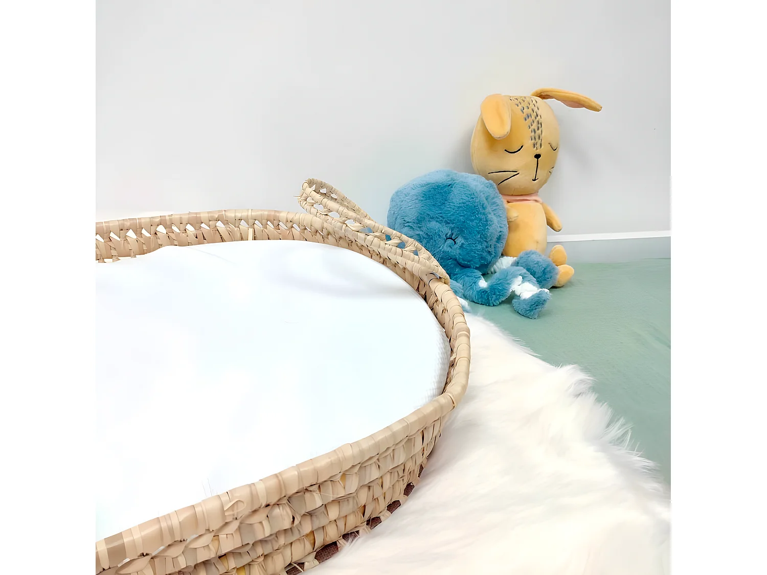 Fasciatoio con maniglie rattan marrone 9x44x84cm