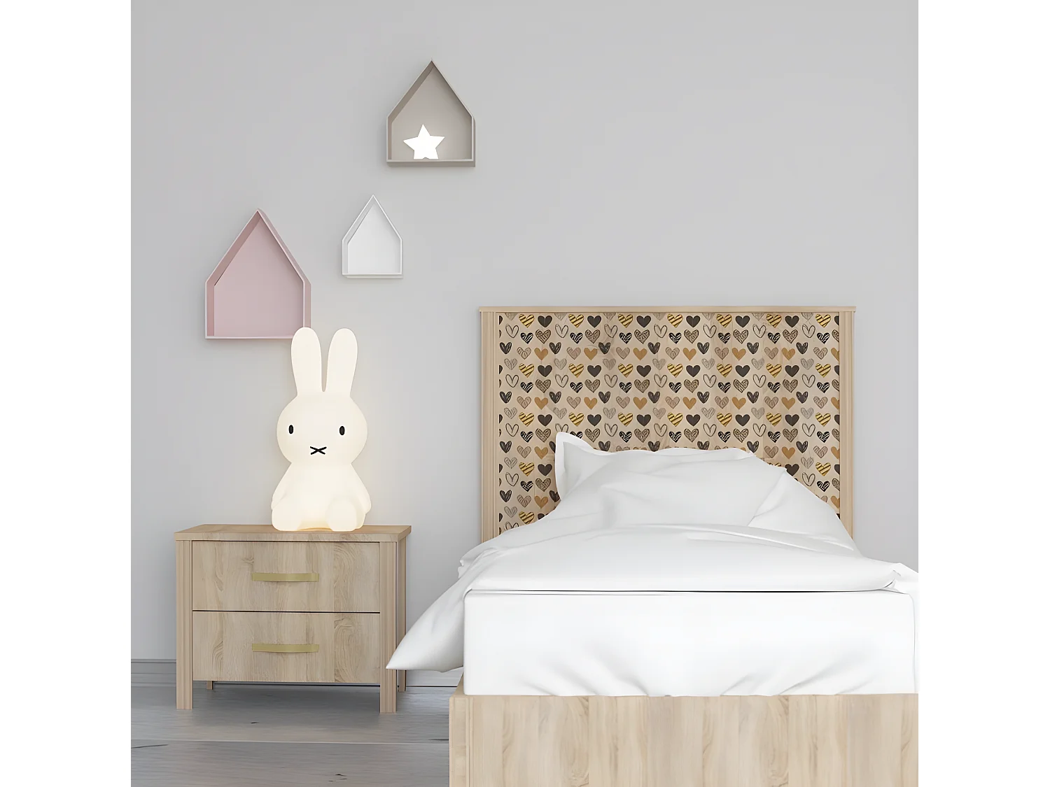 Testiera per bambini truciolato melaminico marrone 125,5x99,6x4cm