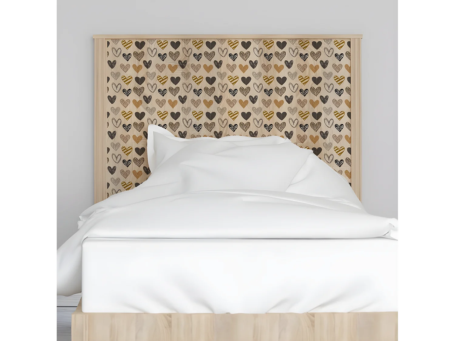 Tête de lit enfant en aggloméré mélaminé marron 125,5x99,6x4cm