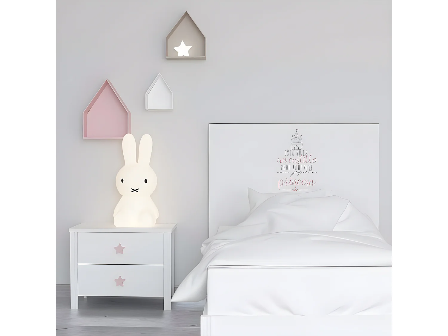 Tête de lit enfant en mélaminé aggloméré blanc 90x71x1,6cm