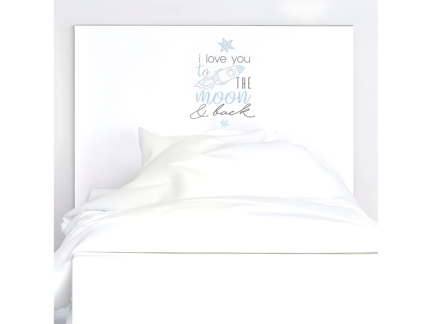 Testiera per bambini truciolato melaminico bianco Space 90x71x1,6cm