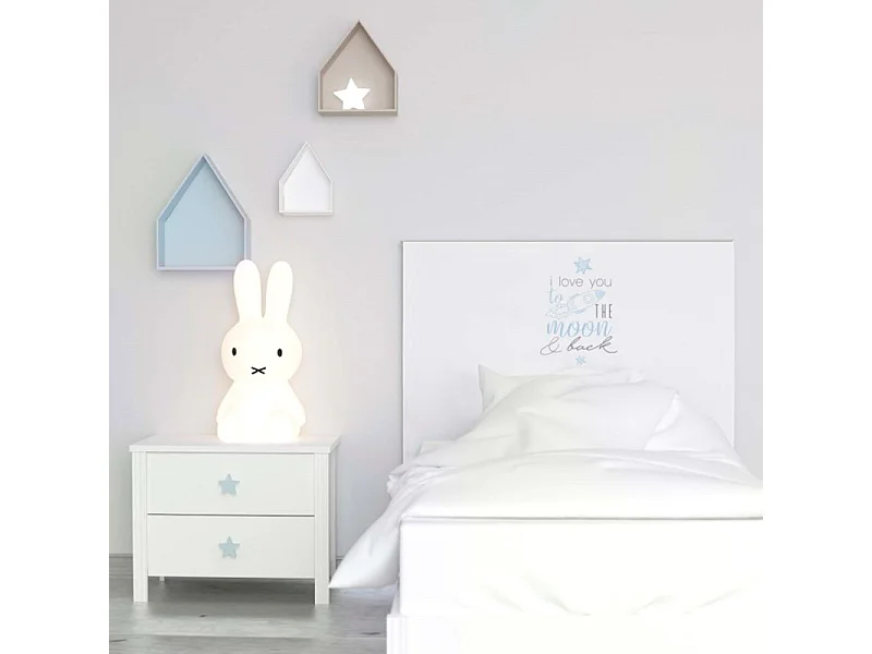 Tête de lit enfant en mélaminé aggloméré blanc 90x71x1,6cm