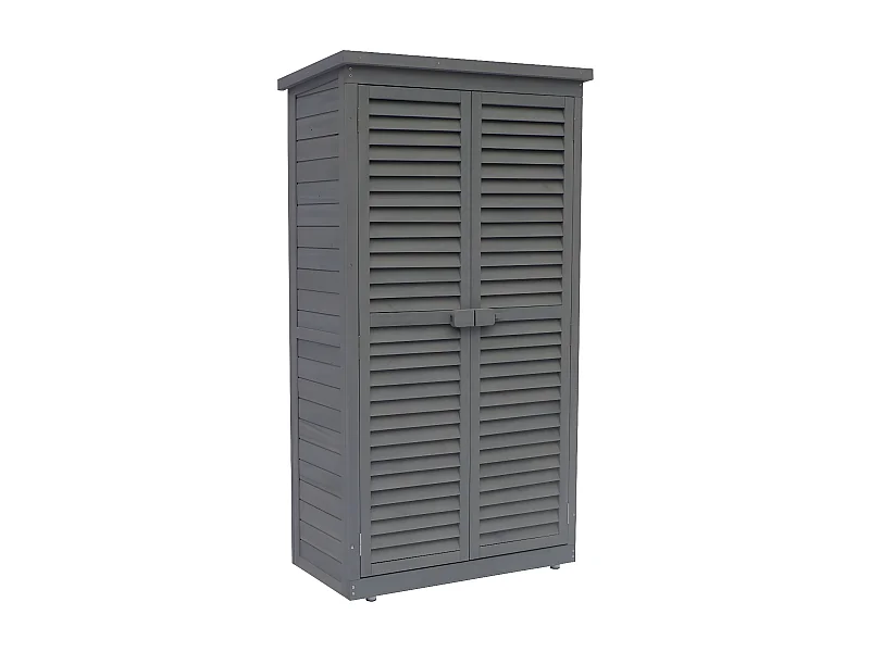 Houten tuinkast Space - 87 x 46,5 x 160 cm - Antracietgrijs - Praktische opslag voor tuin, terras en balkon