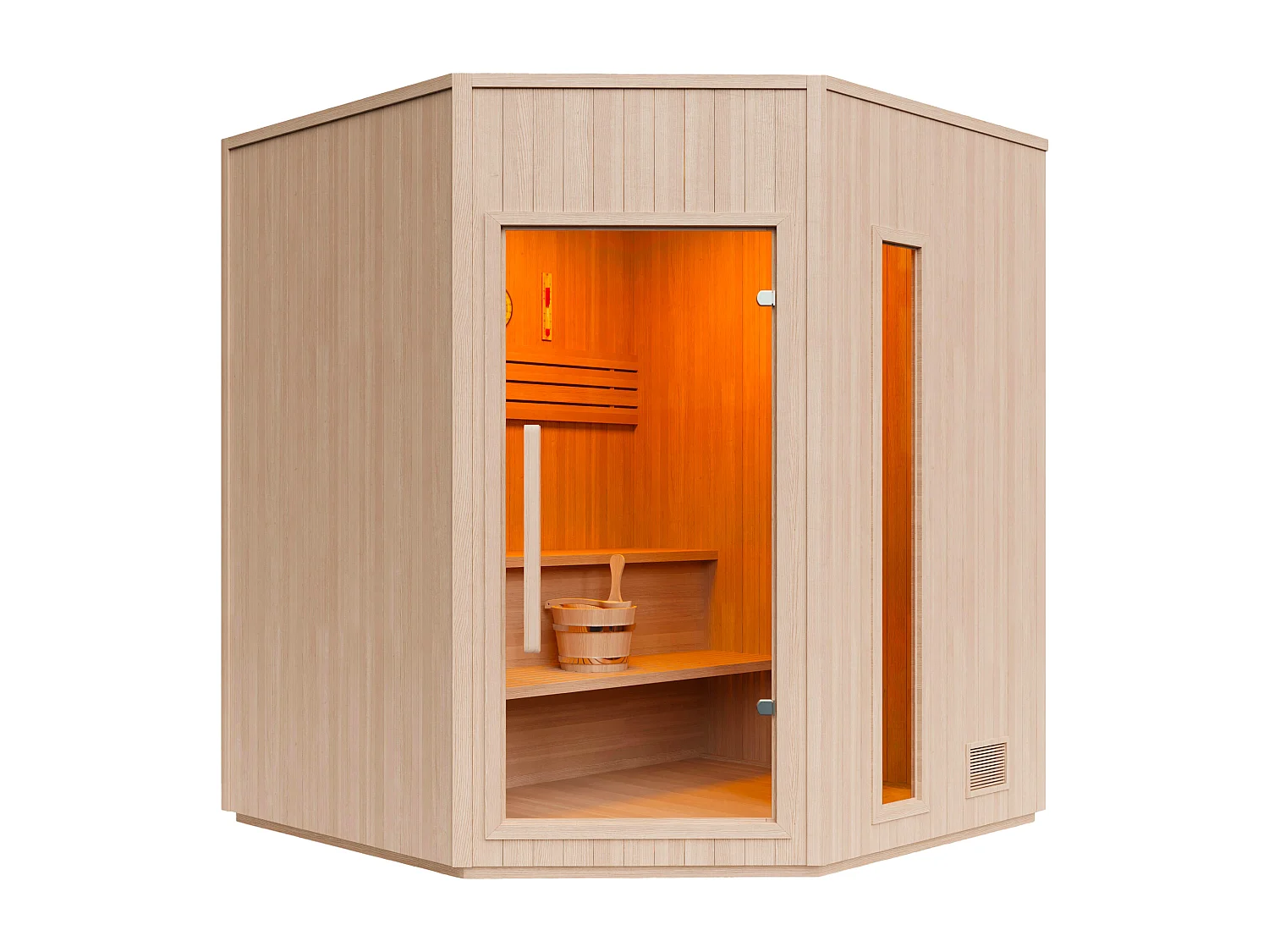 Narożna fińska sauna - 3/4 osoby - D150 x G150 x W200 cm - KOTKA