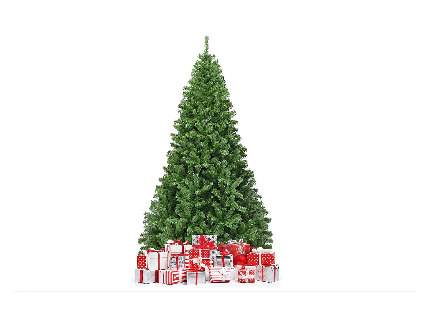 Kunstkerstboom 225cm, PVC-naalden met 1346 takken stevige metalen voet, ideale kerstboom voor thuis, op kantoor, winkels, hotels, groen