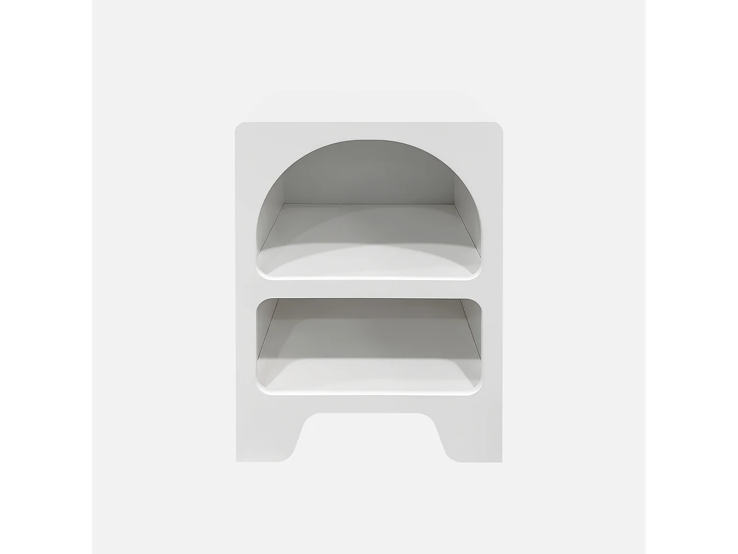 Set 2 comodini effetto legno bianco, 2 nicchie, bianco