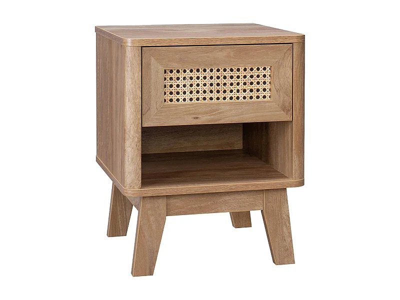 Comodino con 1 cassetto effetto legno e canna i sweeek