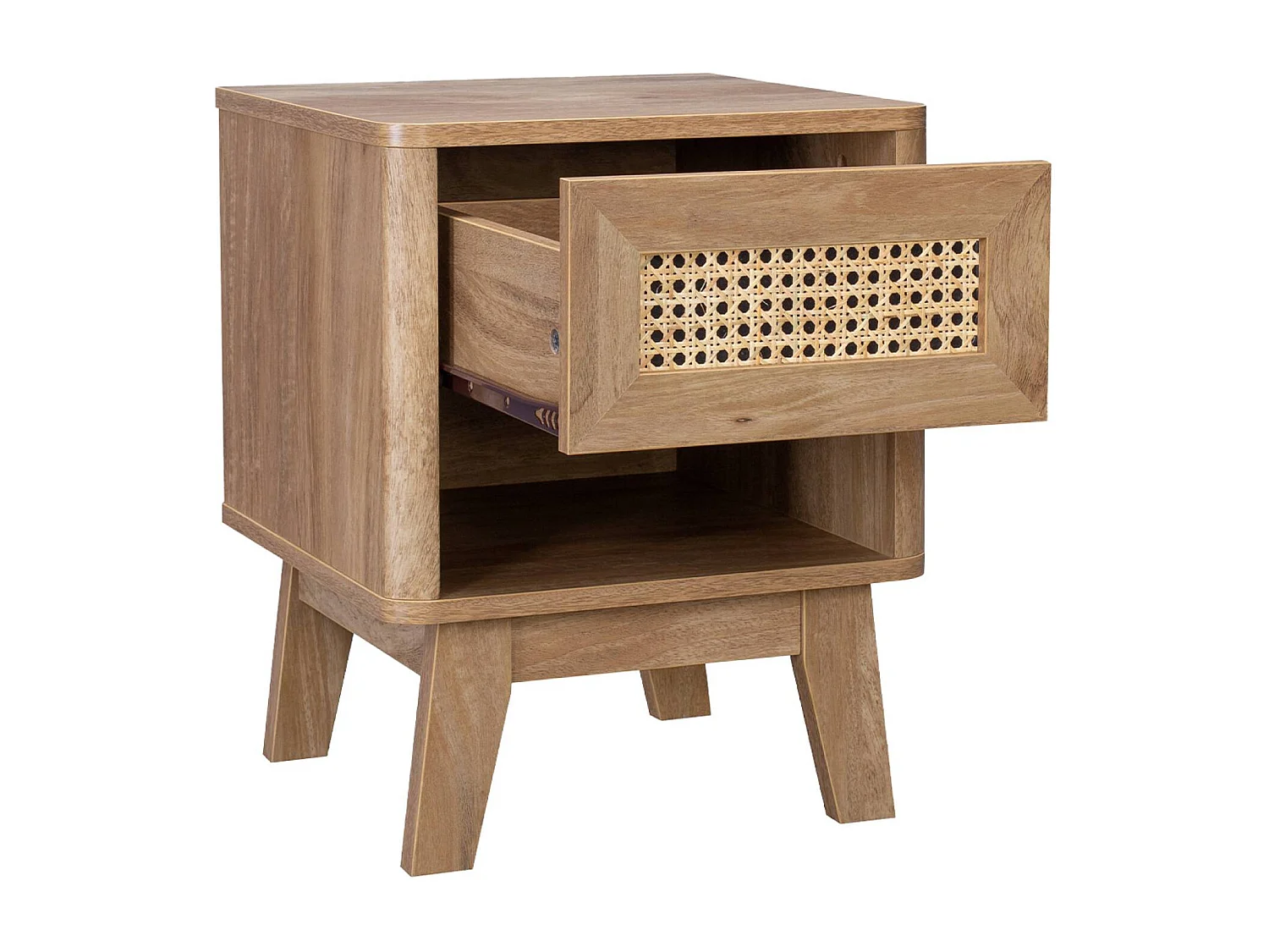 Comodino con 1 cassetto effetto legno e canna i sweeek