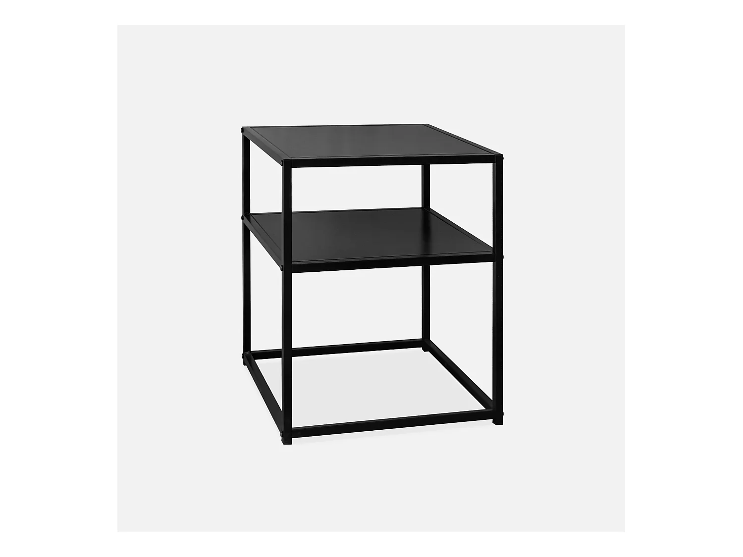 Table de chevet en métal noir. 1 étagère. INDUSTRIELLE L 43 x l 40 x H 52cm