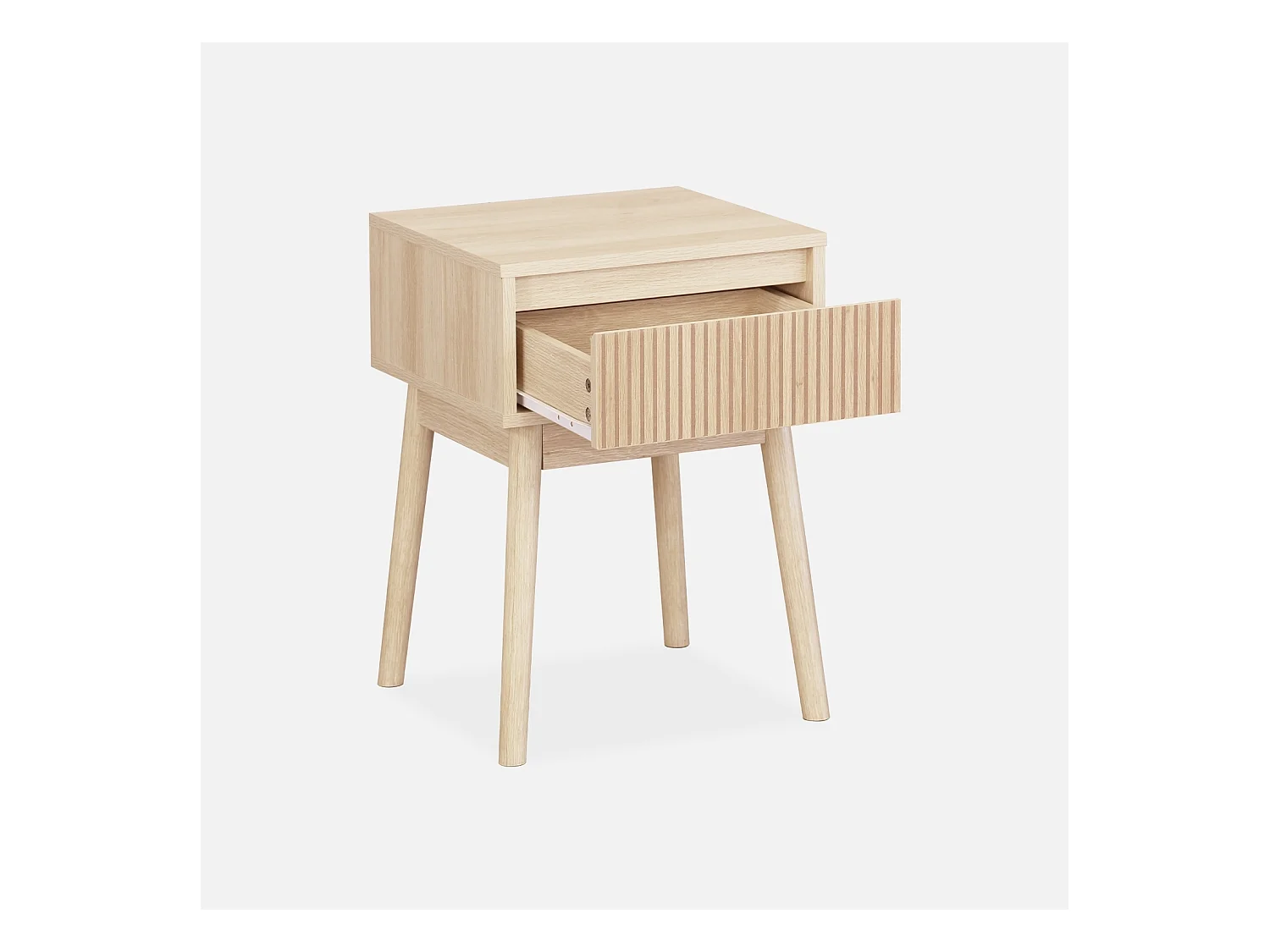 Set 2 comodini con un cassetto, marrone naturale