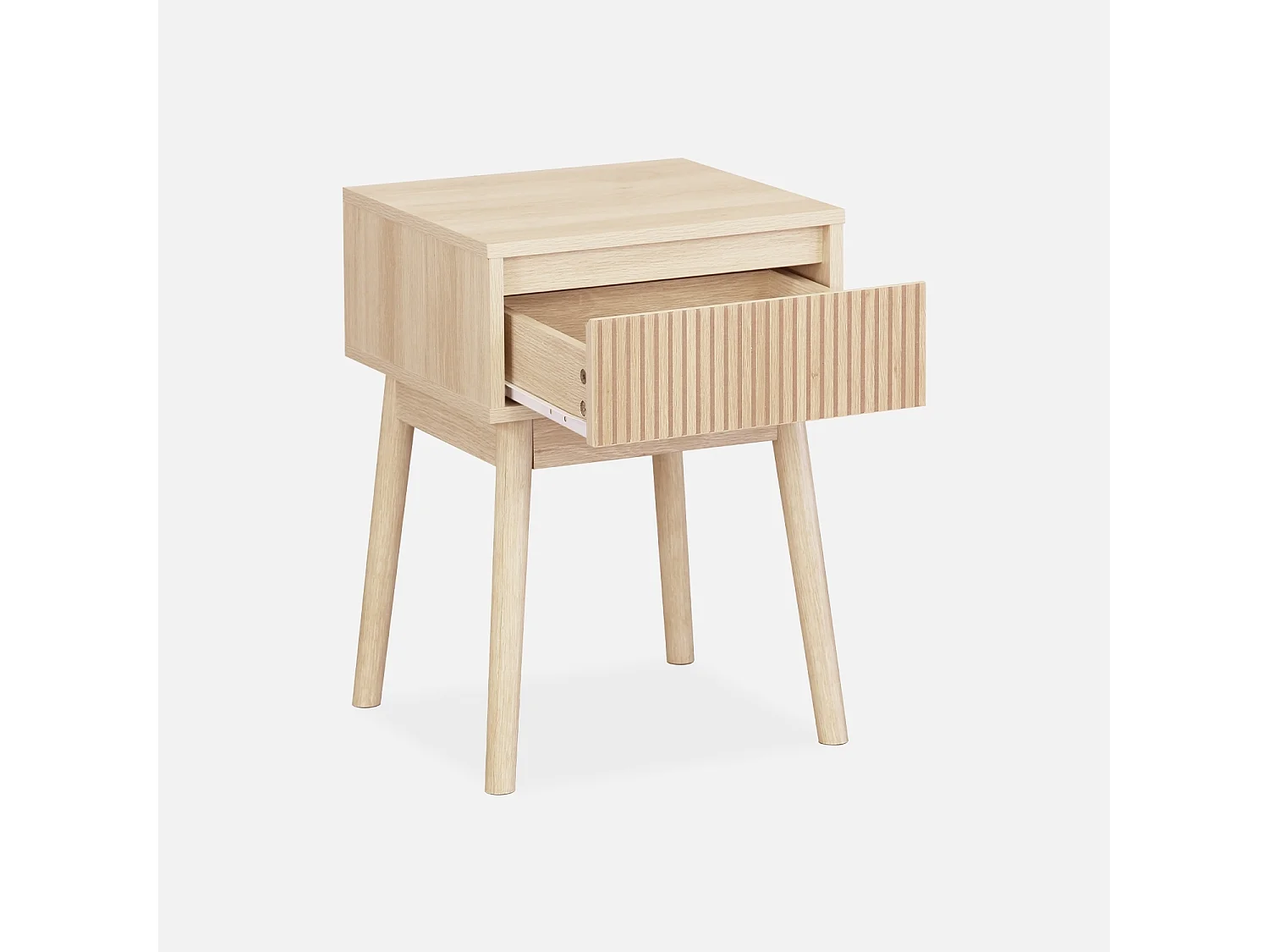 Set 2 comodini con un cassetto, marrone naturale