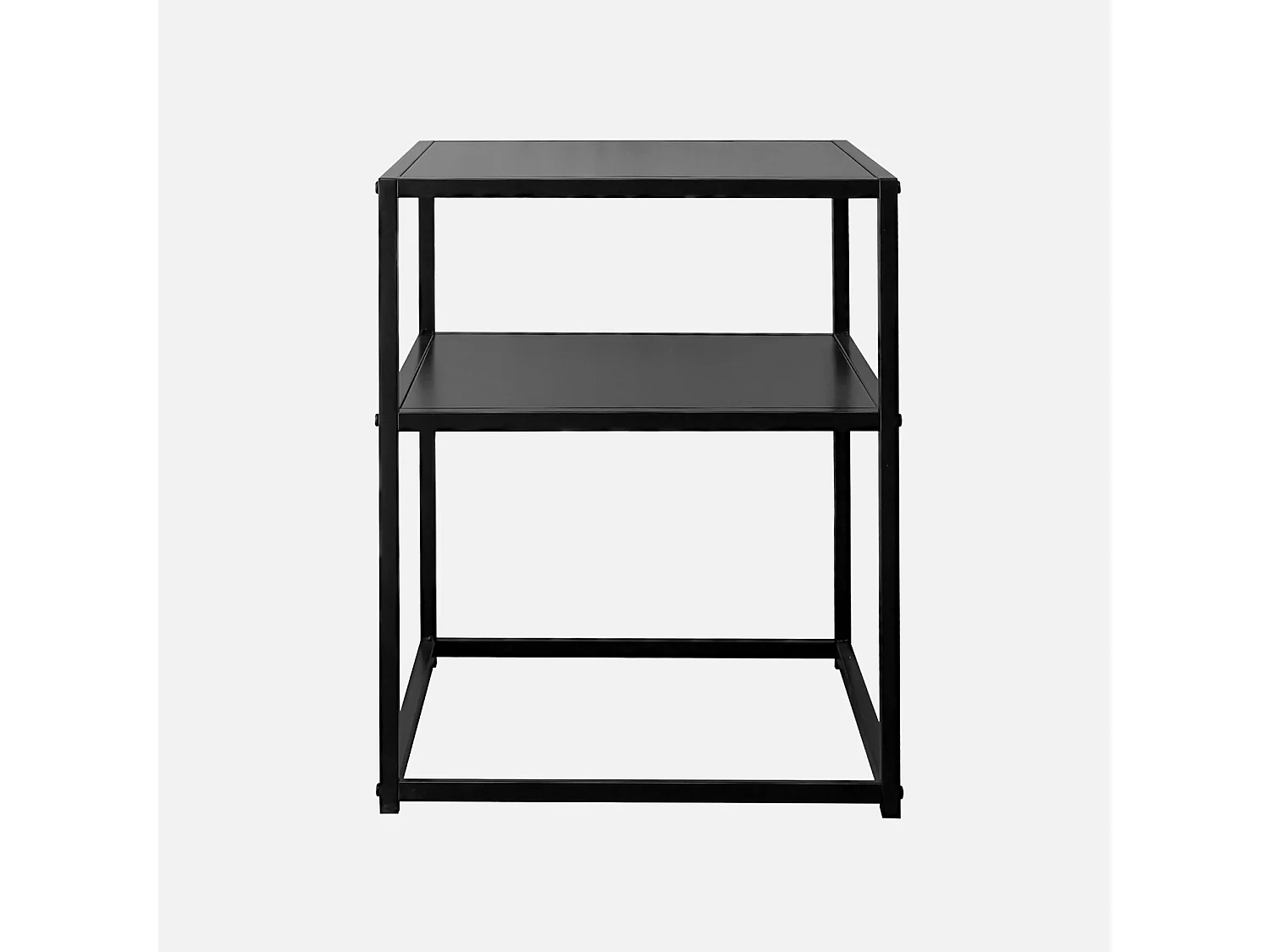 Lot de 2 Tables de chevet en métal noir. 1 étagère. INDUSTRIELLE L 43 x l 40 x H 52cm