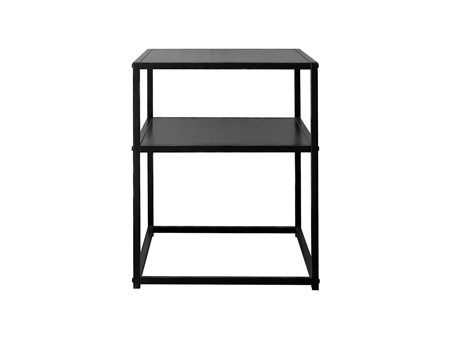 Lot de 2 Tables de chevet en métal noir. 1 étagère. INDUSTRIELLE L 43 x l 40 x H 52cm