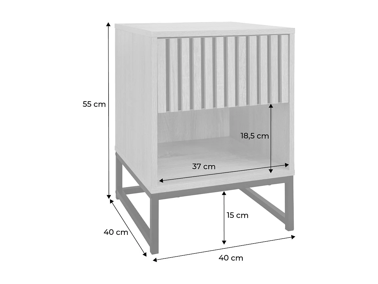 Mesitas de noche contemporáneas con 1 cajón, set de 2  natural