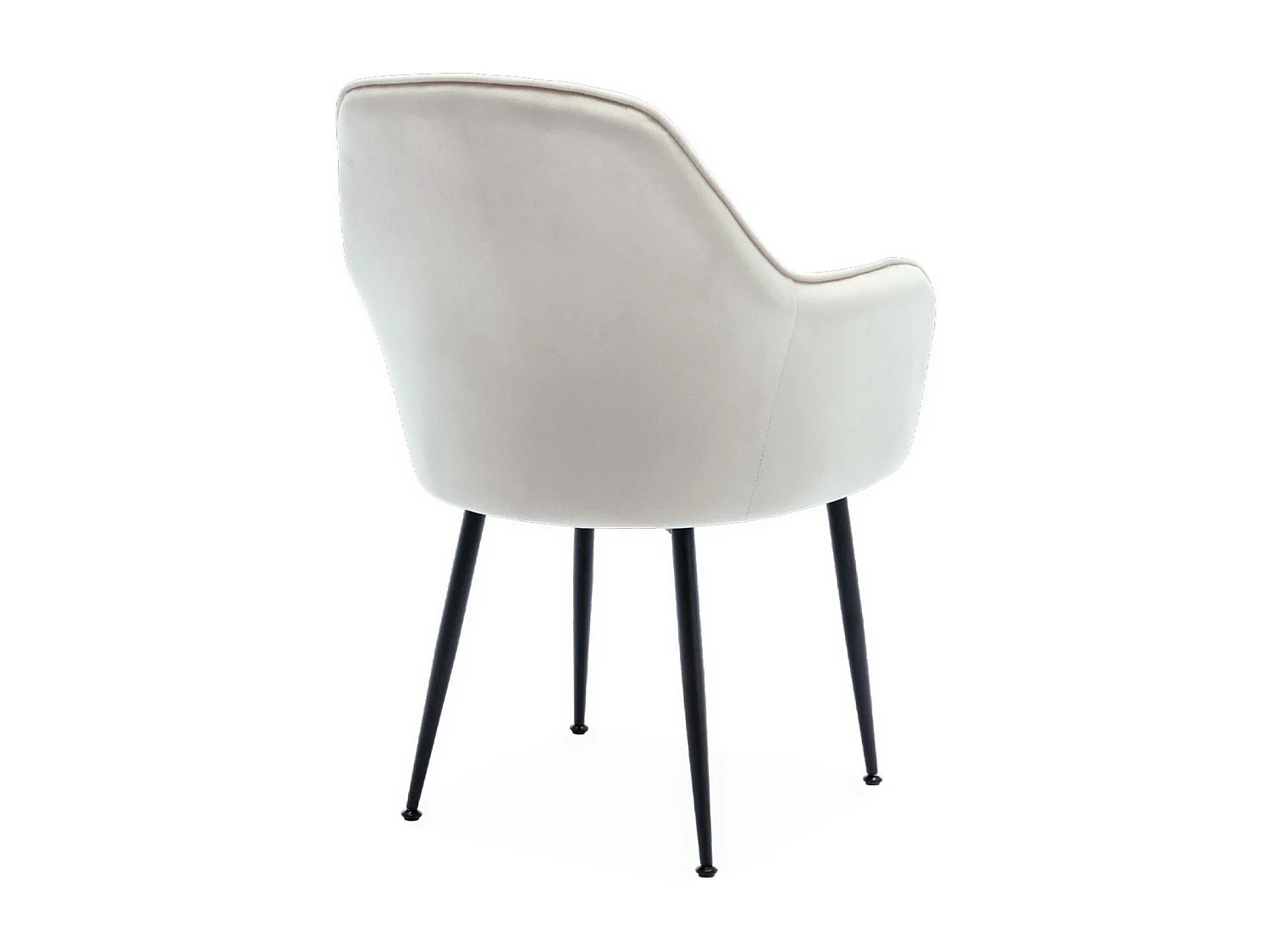 Sillón de terciopelo con patas de metal, set de 2 blanco roto