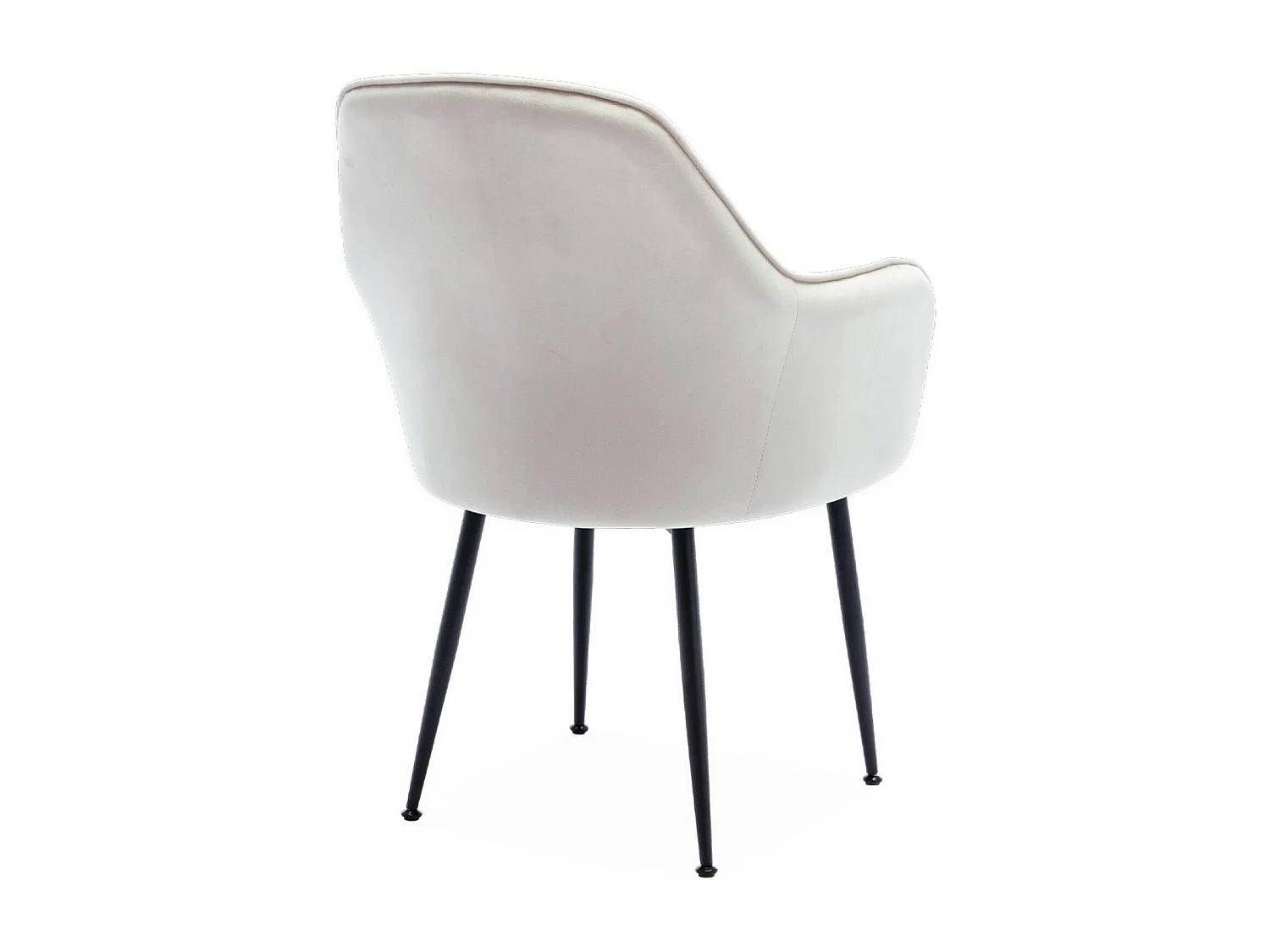 Set 2 poltrone in velluto con gambe in metallo, bianco sporco