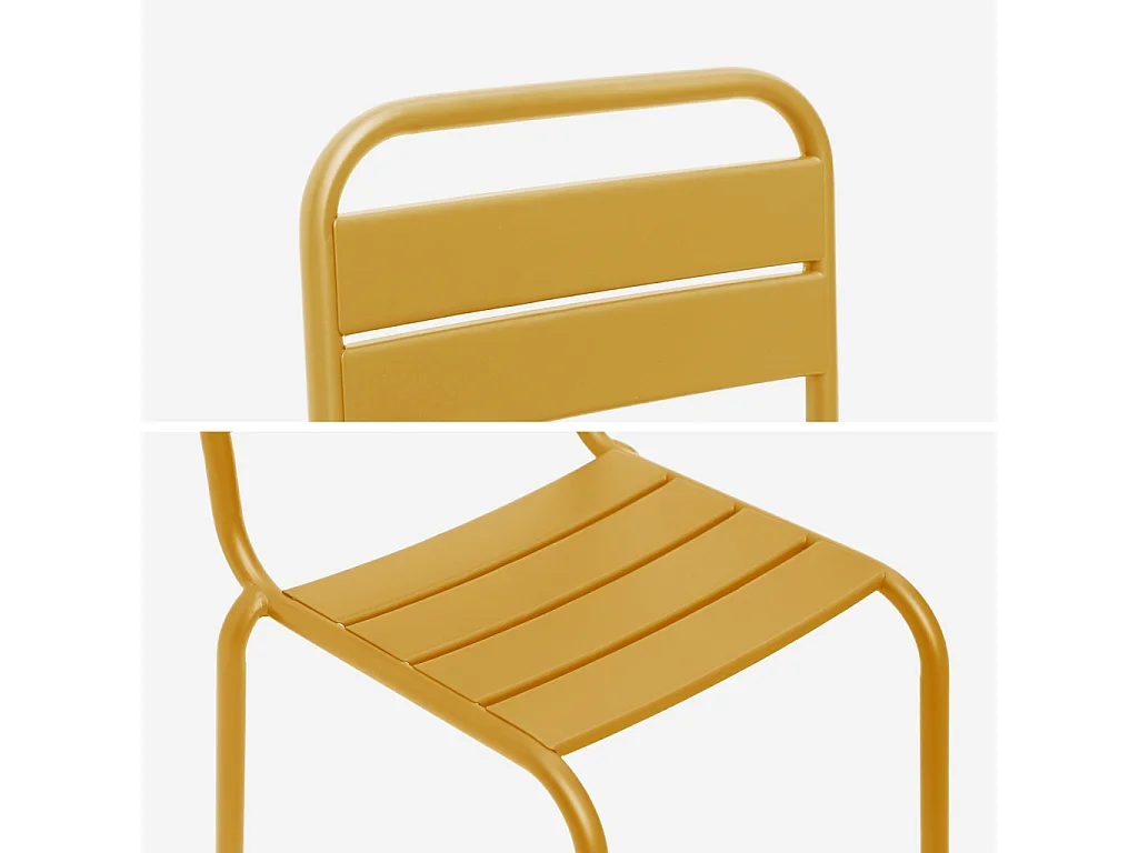 Set di 2 sedie in metallo per bambini, giallo