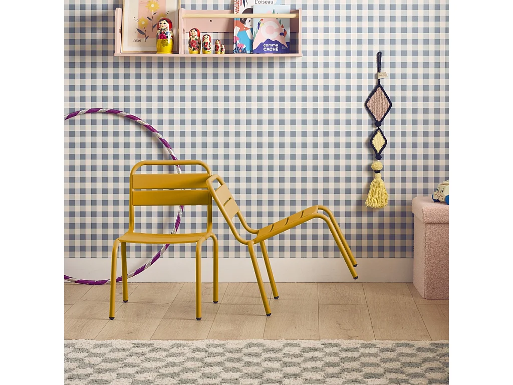 Set di 2 sedie in metallo per bambini, giallo