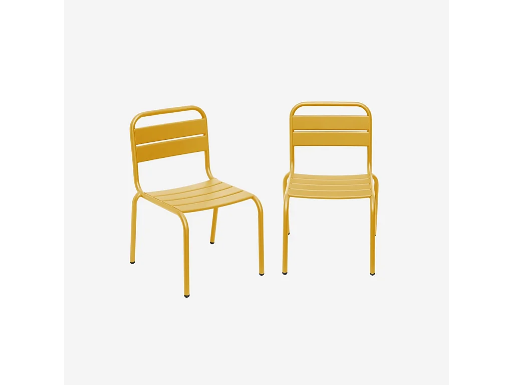 Set di 2 sedie in metallo per bambini, giallo