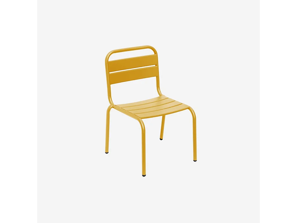 Set di 2 sedie in metallo per bambini, giallo