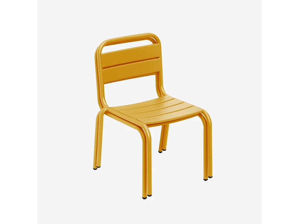 Set di 2 sedie in metallo per bambini, giallo