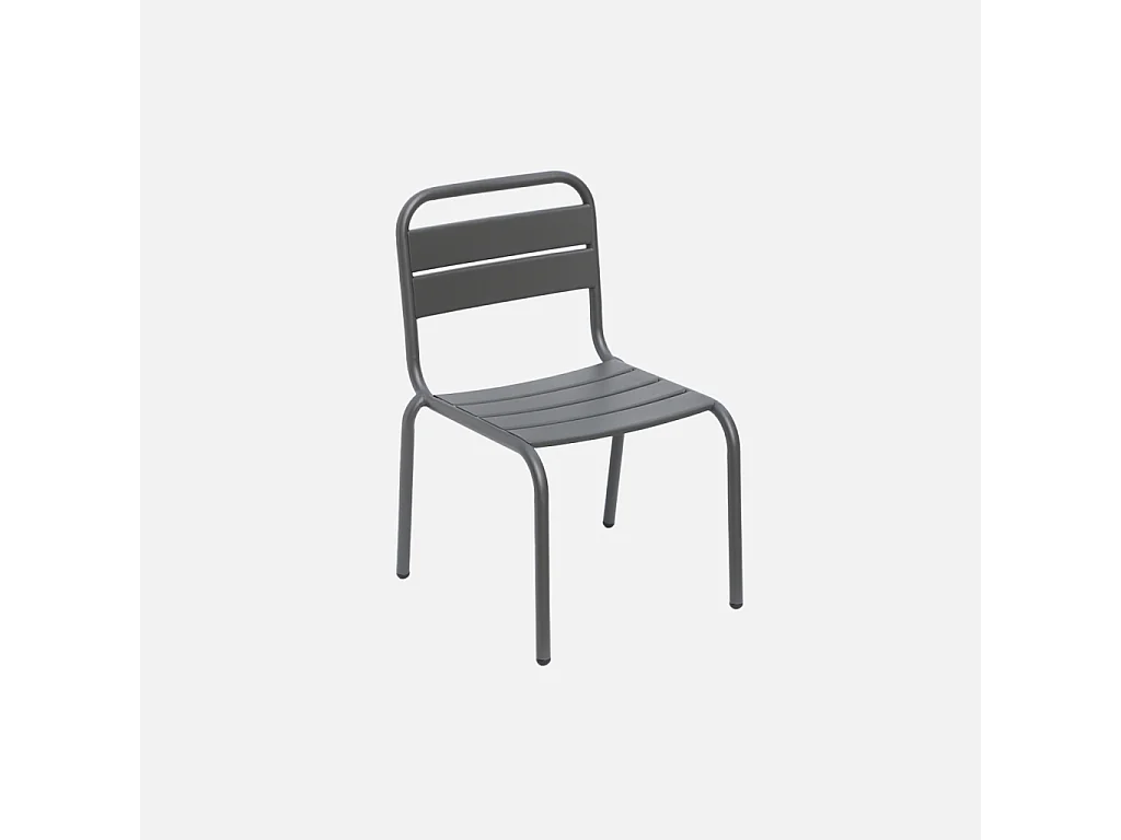 Set di 2 sedie in metallo per bambini, antracite