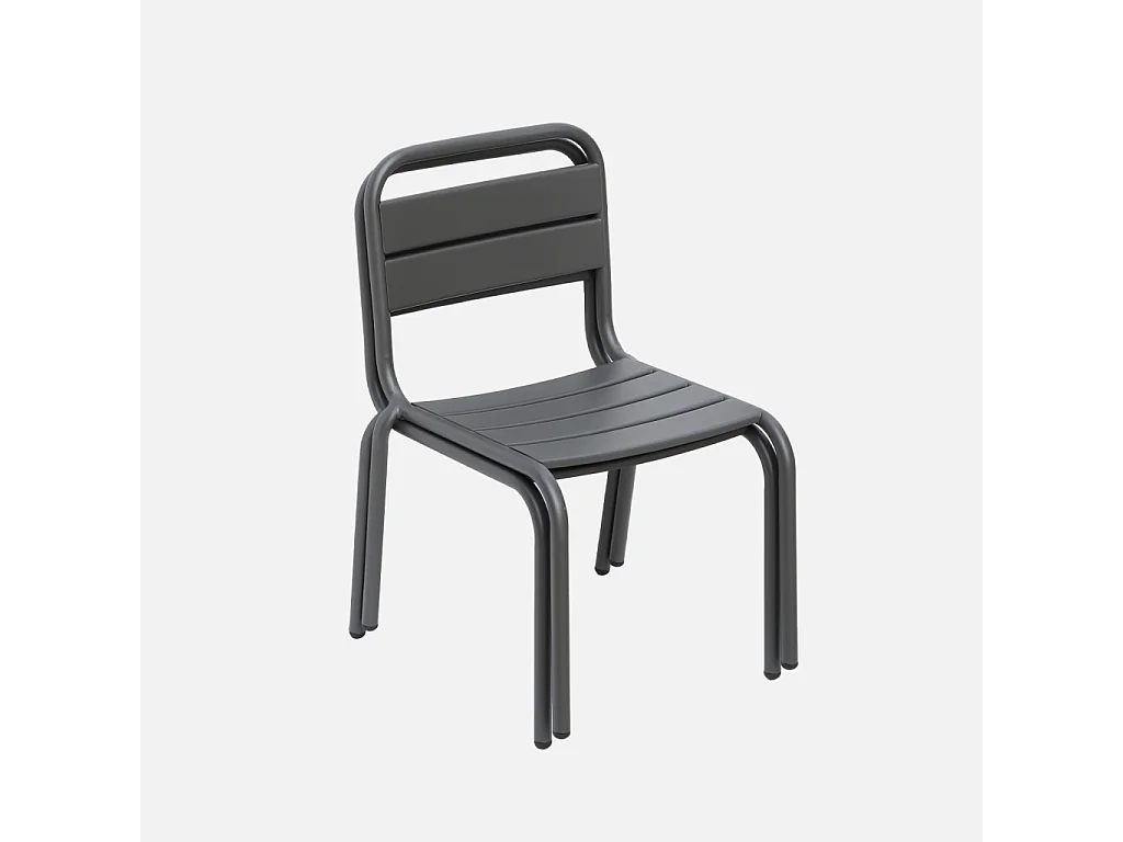 Set di 2 sedie in metallo per bambini, antracite