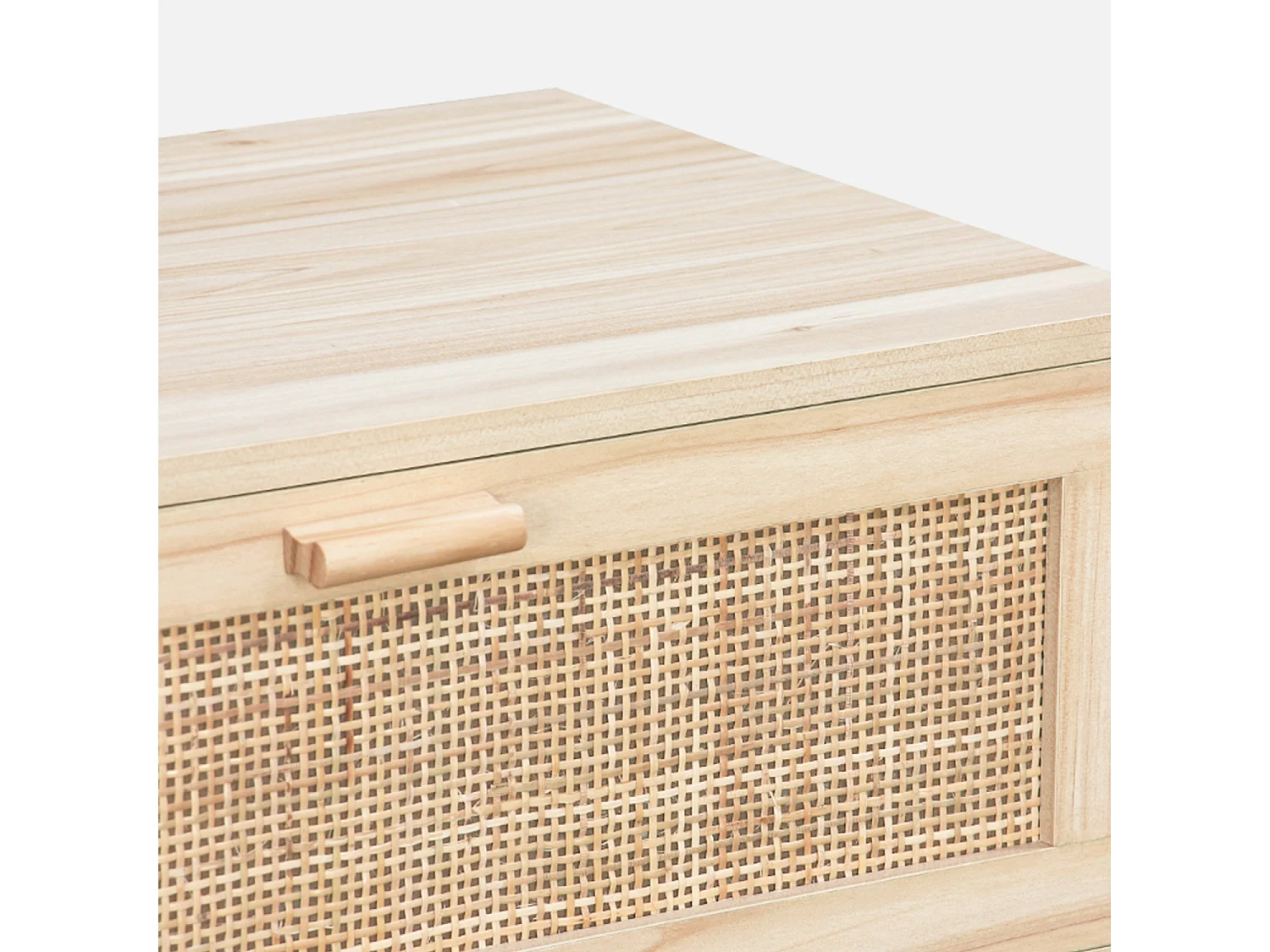 Cassettone con effetto canna e legno a 6 cassetti