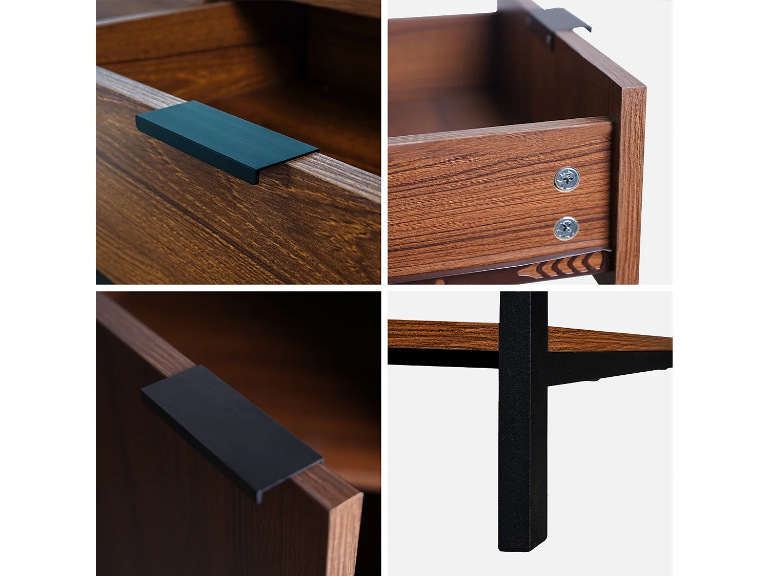 Credenza a 1 anta in legno di noce, 80cm, marrone