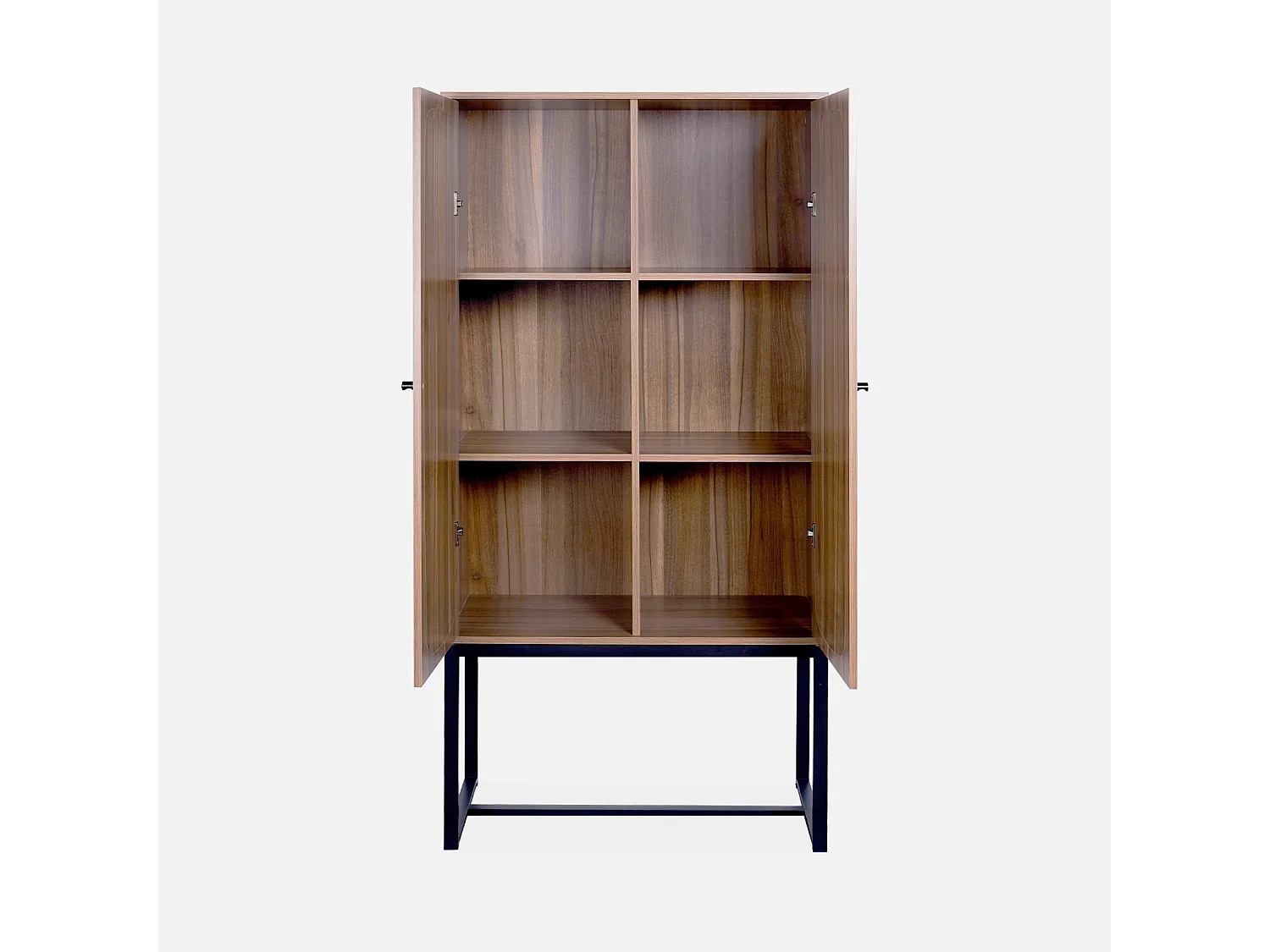 Aparador de 2 puertas de caña y madera, 165cm natural