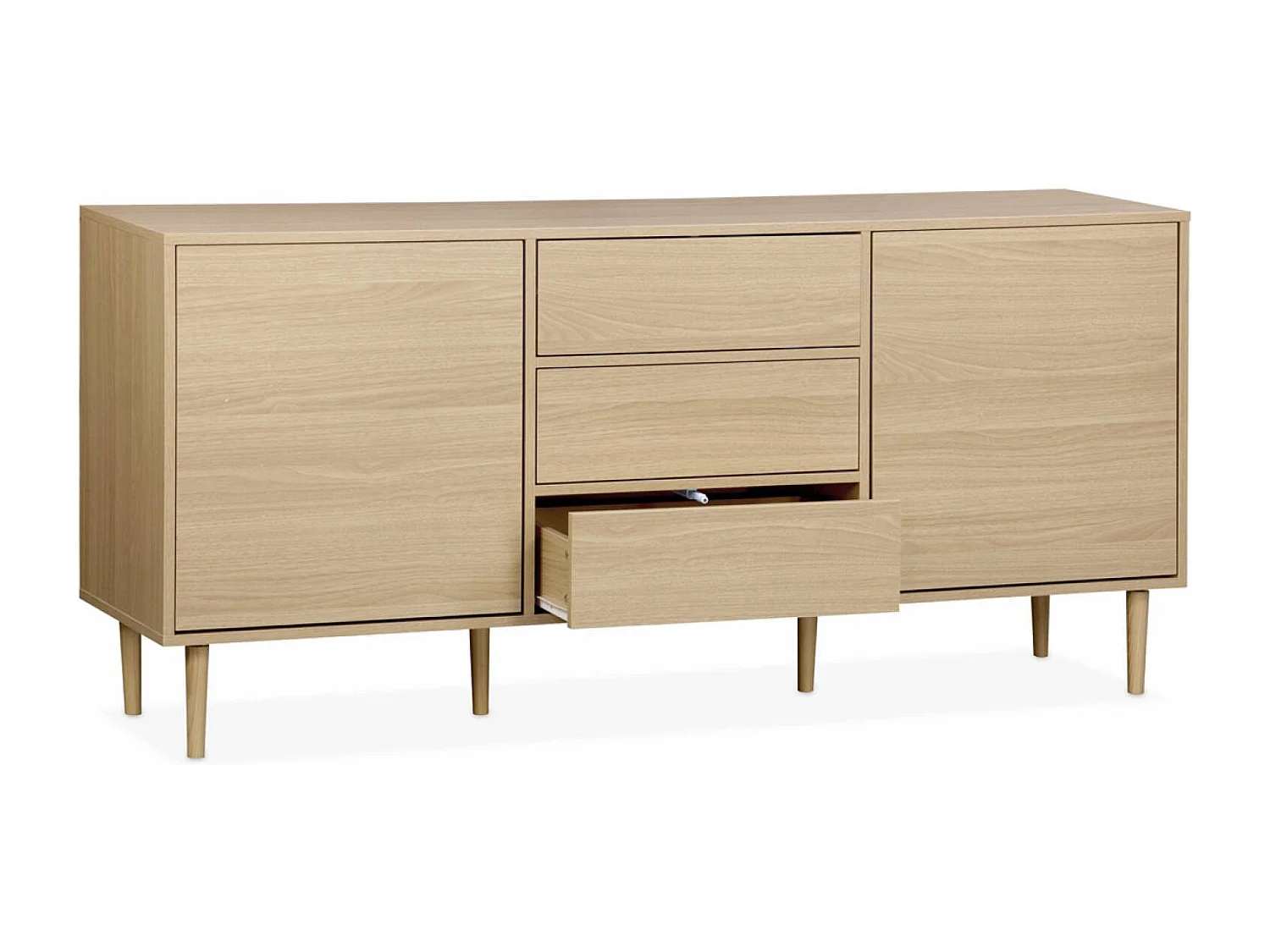 Credenza a 2 ante effetto legno, 160cm, marrone naturale