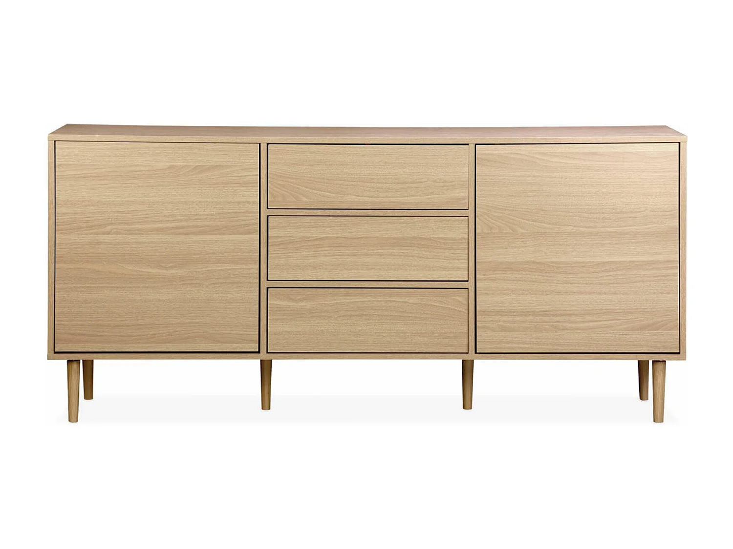 Credenza a 2 ante effetto legno, 160cm, marrone naturale