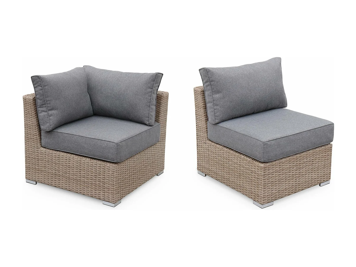 Conjunto de muebles de jardín de resina tejida, 5 plazas madera