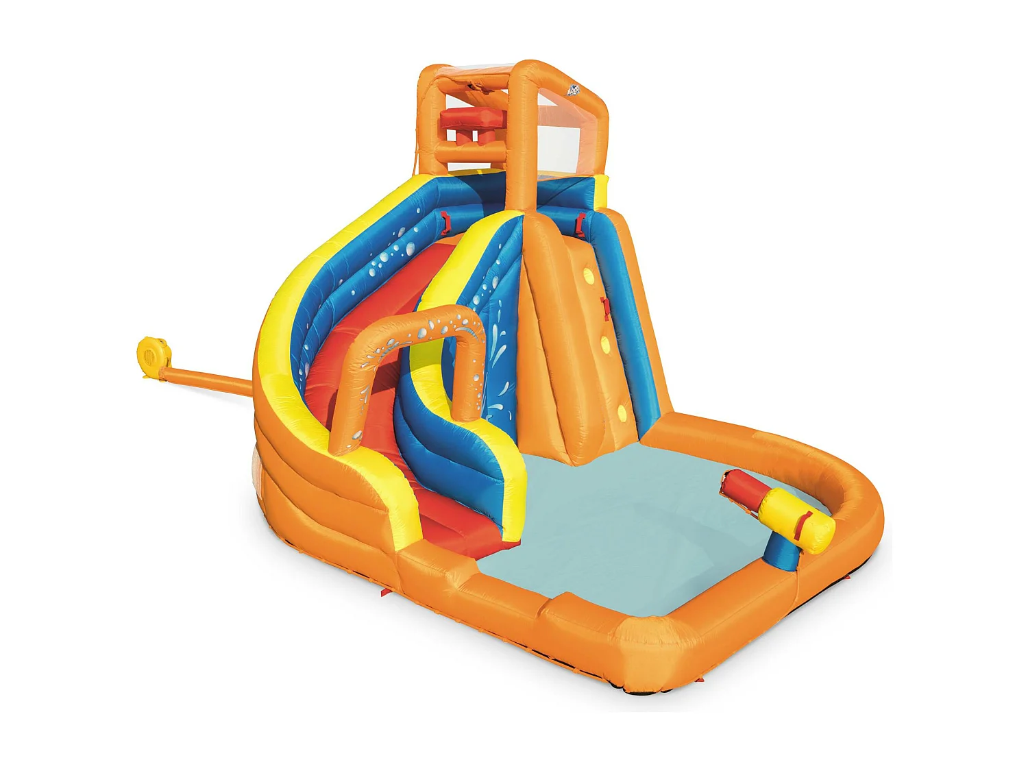 Estructura inflable con tobogán acuático multicolor