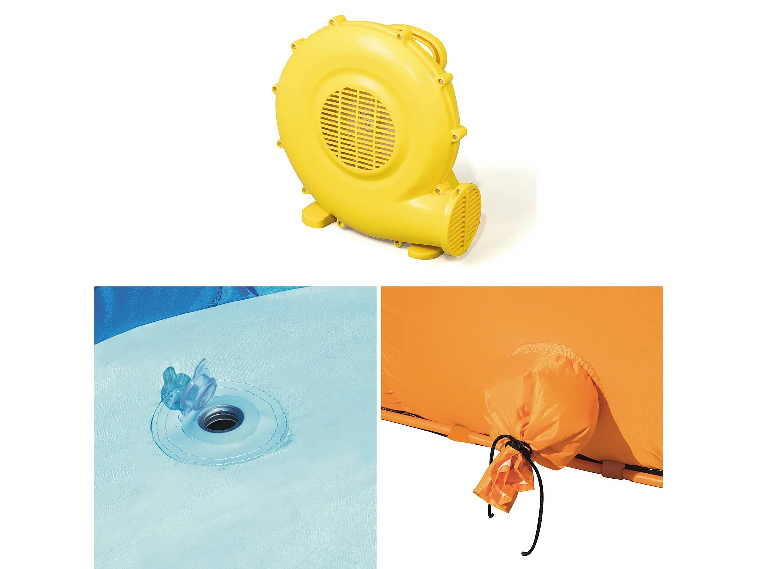 Estructura inflable con tobogán acuático multicolor