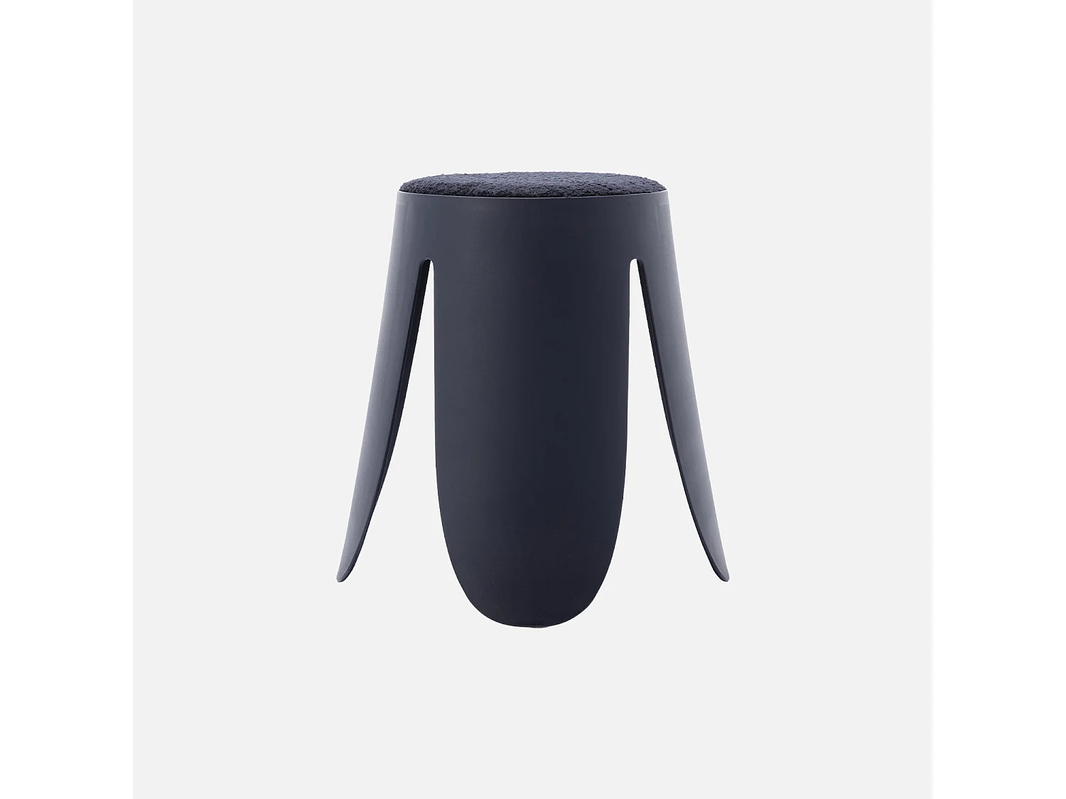 Set di 4 sgabelli impilabili in materiale bouclé, blu navy