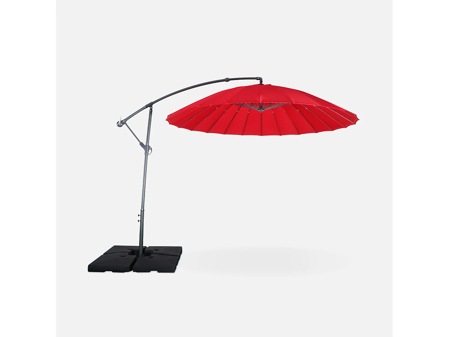 Parasol redondo 3m rojo